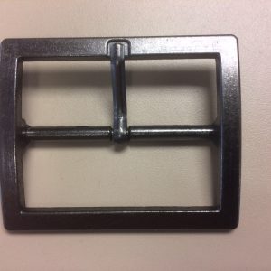 Metalen gesp 50 mm. vierkant oud nikkel