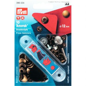 Prym 390334 – drukknopen “Anorak” Ø12mm – oudmessing