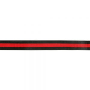 Broekstreep zwart rood – 25 mm