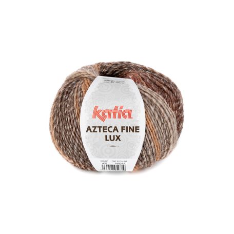 Katia Azteca Fine lux is een fantasiewol met een subtiel glittereffect op zachte in elkaar overlopende kleuren. Perfect herfst-wintergaren voor vesten, jaals, truien etc