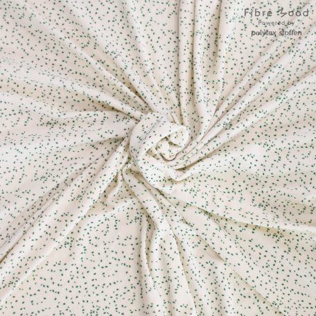 Fibre Mood Lou is een korte broek gemaakt van badstof met op een gebroken witte ondergrond groene vlekjes