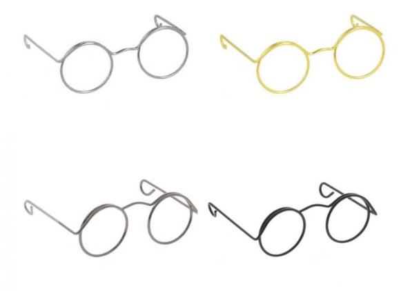 Metalen poppenbril voor knuffels en poppen