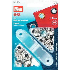 Prym 541374 – Ring met schijf – 8 mm – zilverkleurig