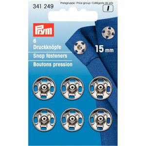 Prym aannaaibare drukknopen 15 mm zilverkleurig