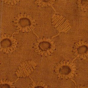 Cotton Embroidery Gold Brown