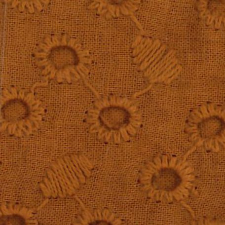 Cotton Embroidery Gold Brown