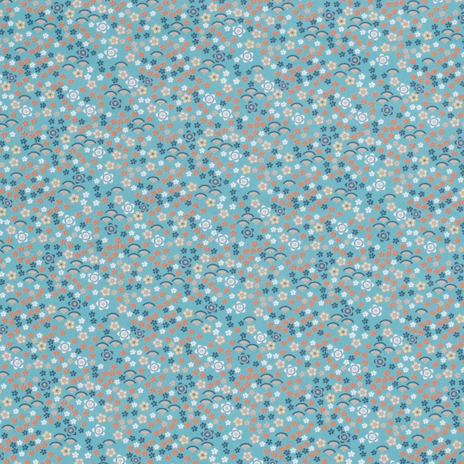 100% poplin katoen met bloemenprint in de kleur blauw