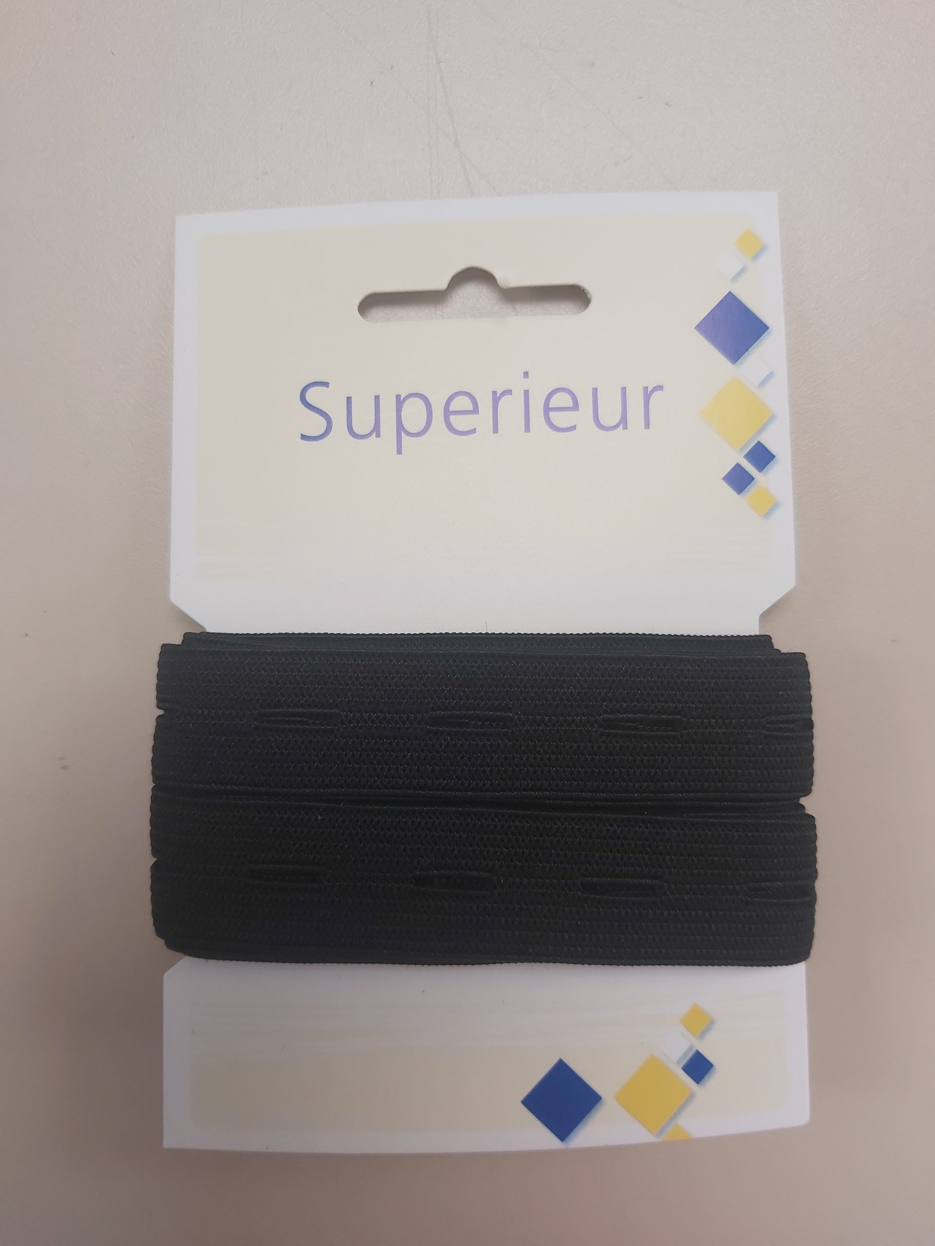 Superieur knoopsgaten elastiek 18 mm zwart