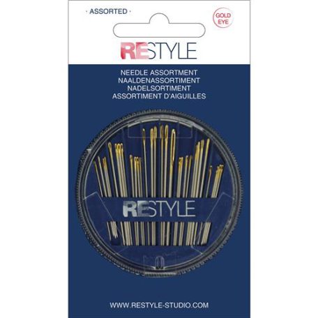 Restyle naaldenassortiment heeft 30 naalden in verschillende maten die geschikt zijn voor het naaiwerk, borduurwerk en voor stopwerk in een handig opbergdoosje