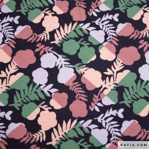 Sweater stof met een geruwde binnenkant dat zeer warm en zacht is. De sweatstof heeft een zeer aangenaam aanvoelende buitenkant in roze, blauwe en groene kleuren met een originele bloemenprint