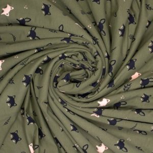 Joggingstof met vos glow in te dark print