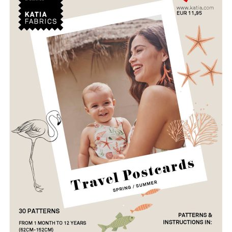 In deze 2024 lente-zomer editie van Katia Travel Postcards vind je 30 naaipatronen