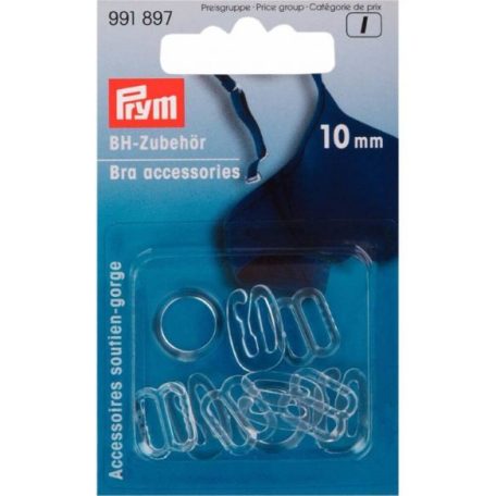 Prym bh-accessoires zijn gemaakt van sterk plastic en bestaan uit stoppers, ringen en verstelbare sluitingen voor bh's, topjes en shirtjes.