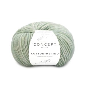 Katia Concept Cotton Merino is een heerlijk combinatiegaren van katoen en heel licht merinogaren en in schitterende pastelkleuren.