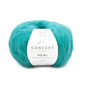 Katia Reiki is een luxueuze garen op basis van Superfine Alpaca en is verkrijgbaar in effen en veelkleurige kleuren die perfect te combineren zijn.