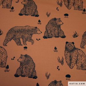 Joggingstof Sweat Country Bear is heerlijk zacht en ideaal voor het naaien van knusse en warme sweatshirts, broeken of jurken.