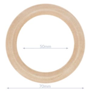 Deze ringen hebben een mooie natuurlijke uitstraling. Te gebruiken als gordijnringen of om er babyspeeltjes van te maken, zoals rammelaars of bijtringen