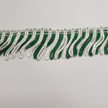 Voeg een vrolijke uitstraling toe aan je creaties met het franjeband in groen en wit. Leuk voor de Moeslandse carnaval en ideaal voor het versieren van kleding, accessoires en decoraties met een speelse en kleurrijke flair.