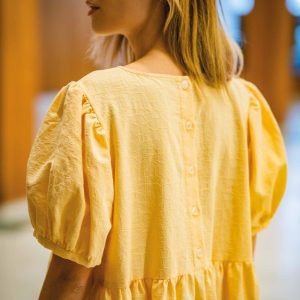 Deze mooie katoen/linnen jacquard stof wordt gebruikt voor Fibre Mood model Judy en is duurzaam gemaakt volgens de OEKO-TEX Standard 100.