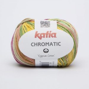Brei of haak met het prachtige garen Chromatic dat gemaakt is van veelkleurig Egyptisch katoen en krijg prachtige kleureffecten in je creaties.