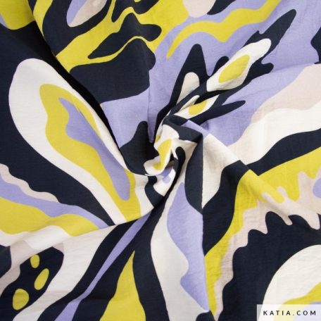 De Rayon Voile Print Indian stof van Katia Fabrics valt op door zijn zachtheid, lichtheid, elegante drapering en frisse draagervaring.