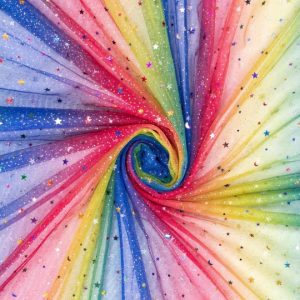 Deze stof met glitter is perfect voor het maken van feestelijke en opvallende kledingstukken zoals jurken, rokken of accessoires