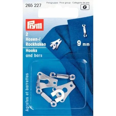 Prym broek- en rokhaken met staven worden gebruikt om uw favoriete broek of rok eenvoudig en snel te sluiten. De randen zijn afgerond en plat.