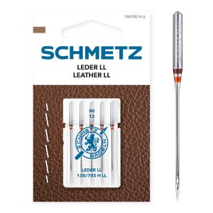 De Schmetz naaimachine leernaald heeft een snijpunt voor leder, nappa, suède, kunstleder en bont. Dikte 80 wordt gebruikt voor dun leer