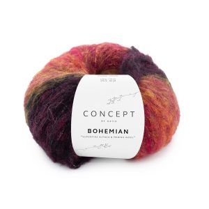 Ontdek Katia Bohemian: luxe alpaca-merino garen met kleurverloop. Ideaal voor warme truien, sjaals en stijlvolle winterprojecten.