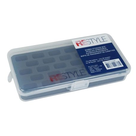Deze ReStyle opbergbox is uitgerust met een schuimlaag die 28 uitsparingen bevat, perfect voor het plaatsen van 28 naaimachine spoeltjes
