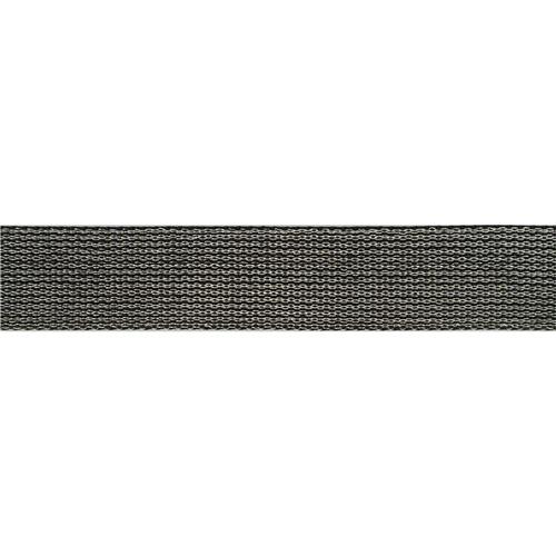 Restyle band 36 mm met een lurex zijde en een effen zijde. Gemaakt van 65% nylon en 35% polyester. Sterk, stijlvol en ideaal voor tassen, riemen en accessoires