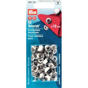 Prym 390331 - drukknopen "Anorak" Ø12mm - navulling - zilverkleurig
