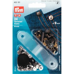 Prym 403101 – siernieten Ø9mm – zilverkleurig/oudijzer