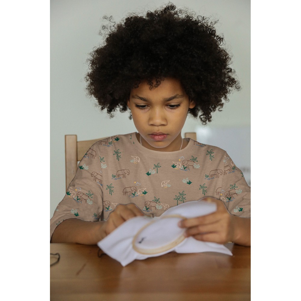 Jersey melange Elephants - ecru melange - Afbeelding 4