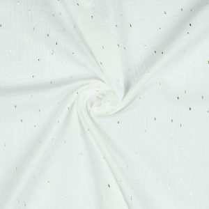 Hydrofiel Foil tripes - wit/goud