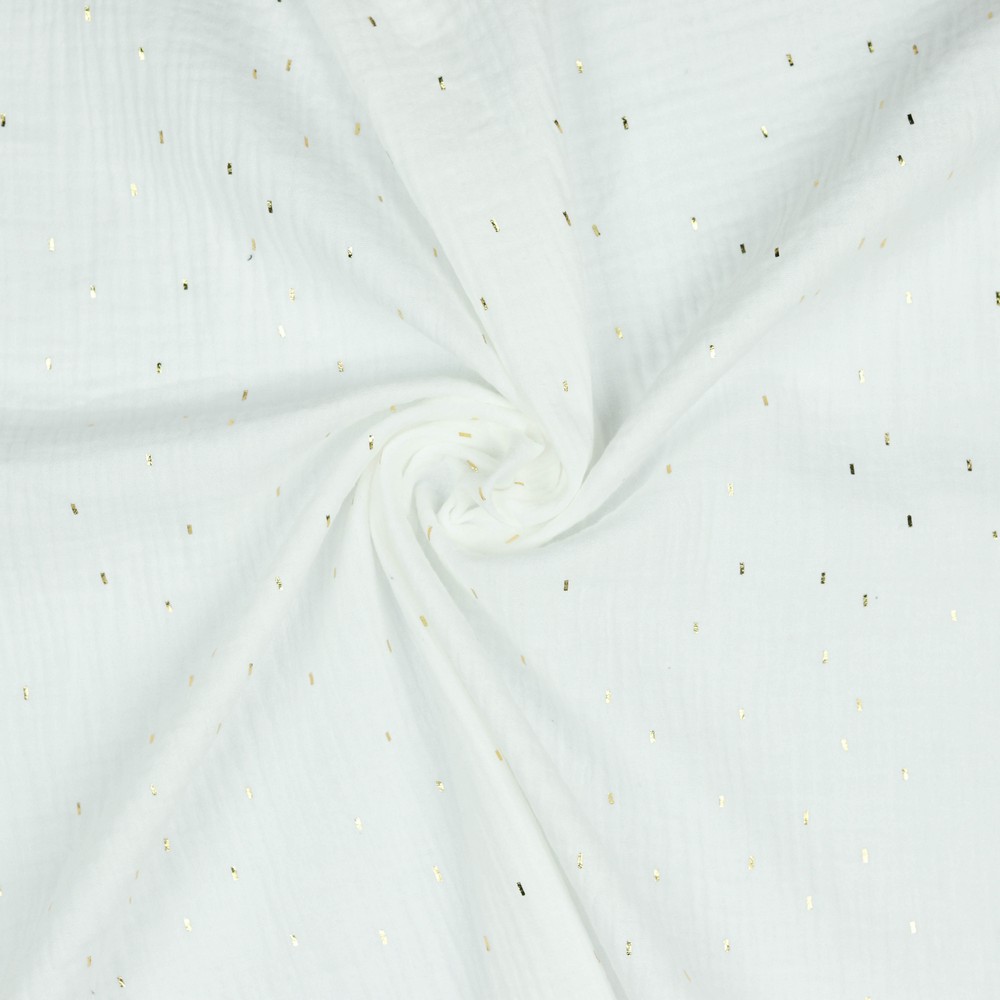 Hydrofiel Foil tripes - wit/goud