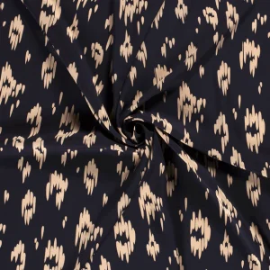 Viscose Poplin bedrukt abstrakt - blauw