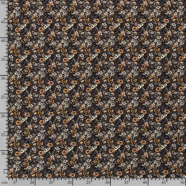 Jersey met bloemen - zwart - Afbeelding 3