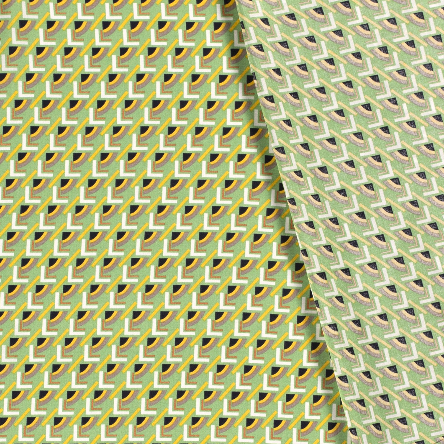 Viscose Poplin stof bedrukt abstract groen - Afbeelding 3