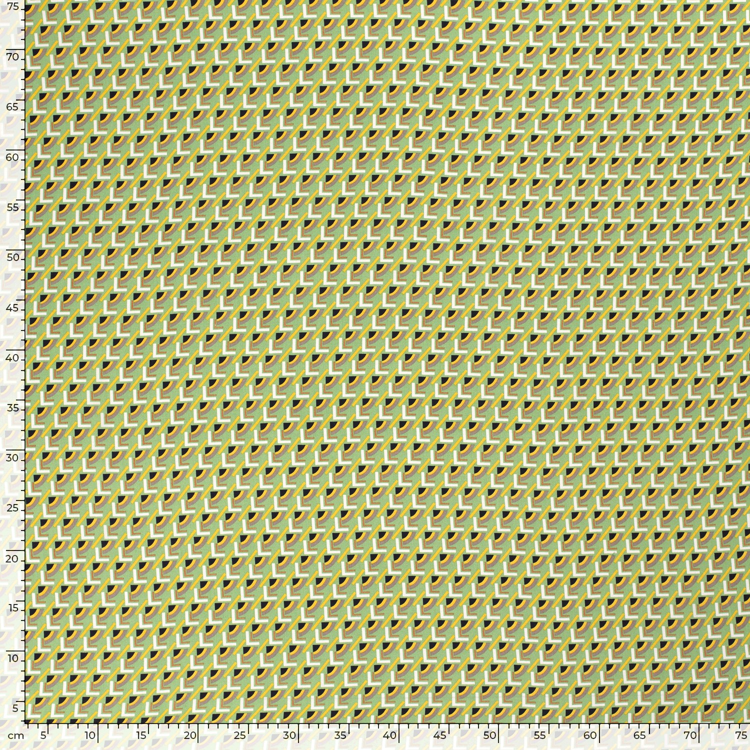 Viscose Poplin stof bedrukt abstract groen - Afbeelding 2