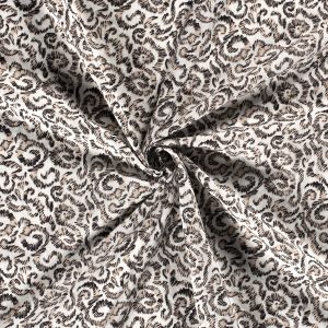 Geweven katoen viscose stof abstract gebroken wit