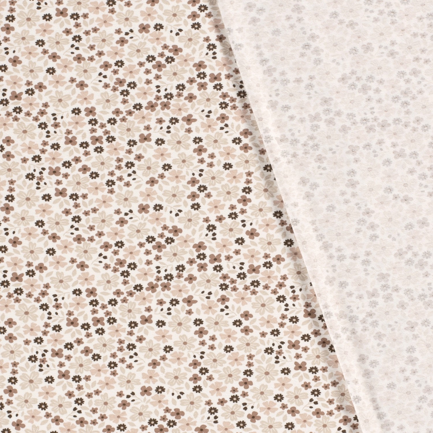 Jersey katoen met bloemenprint - gebroken wit - Afbeelding 3