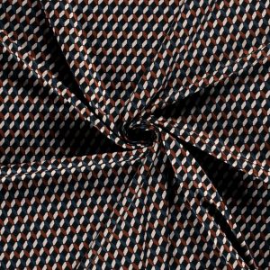 Jacquard stof abstract - indigo