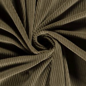 Corduroy soft - effen - kaki groen
