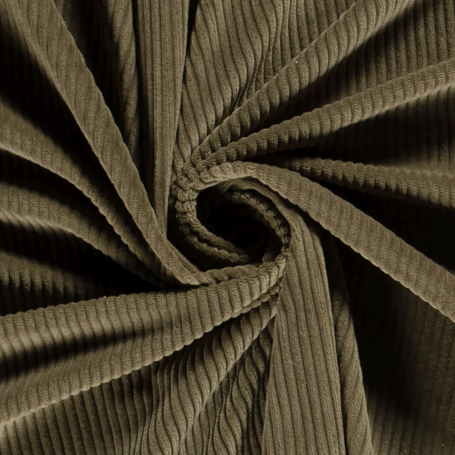 Corduroy soft - effen - kaki groen