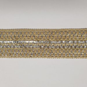 Galon beige-zilver - 45 mm