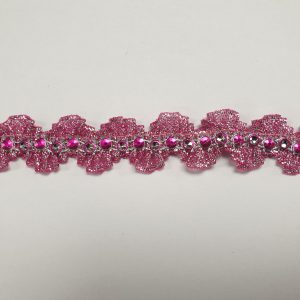 Galon Fuchsia strass - 20 mm
