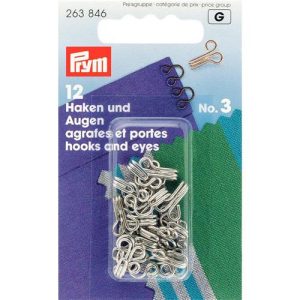 Prym 263846 - haken en ogen no.3 - zilver