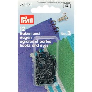 Prym 263851 - haken en ogen no.3 - zwart