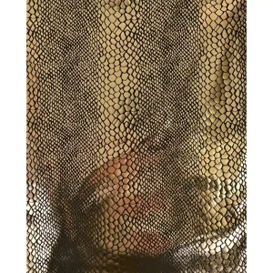 Stof met slangenprint I zilver en goud